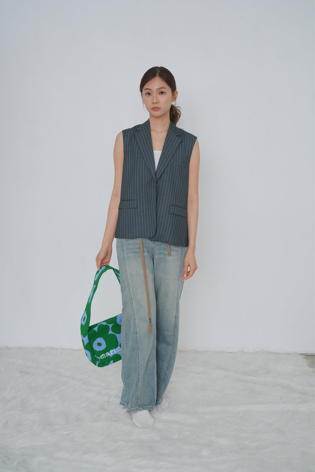 Midnight Pinstripe Elegance Vest