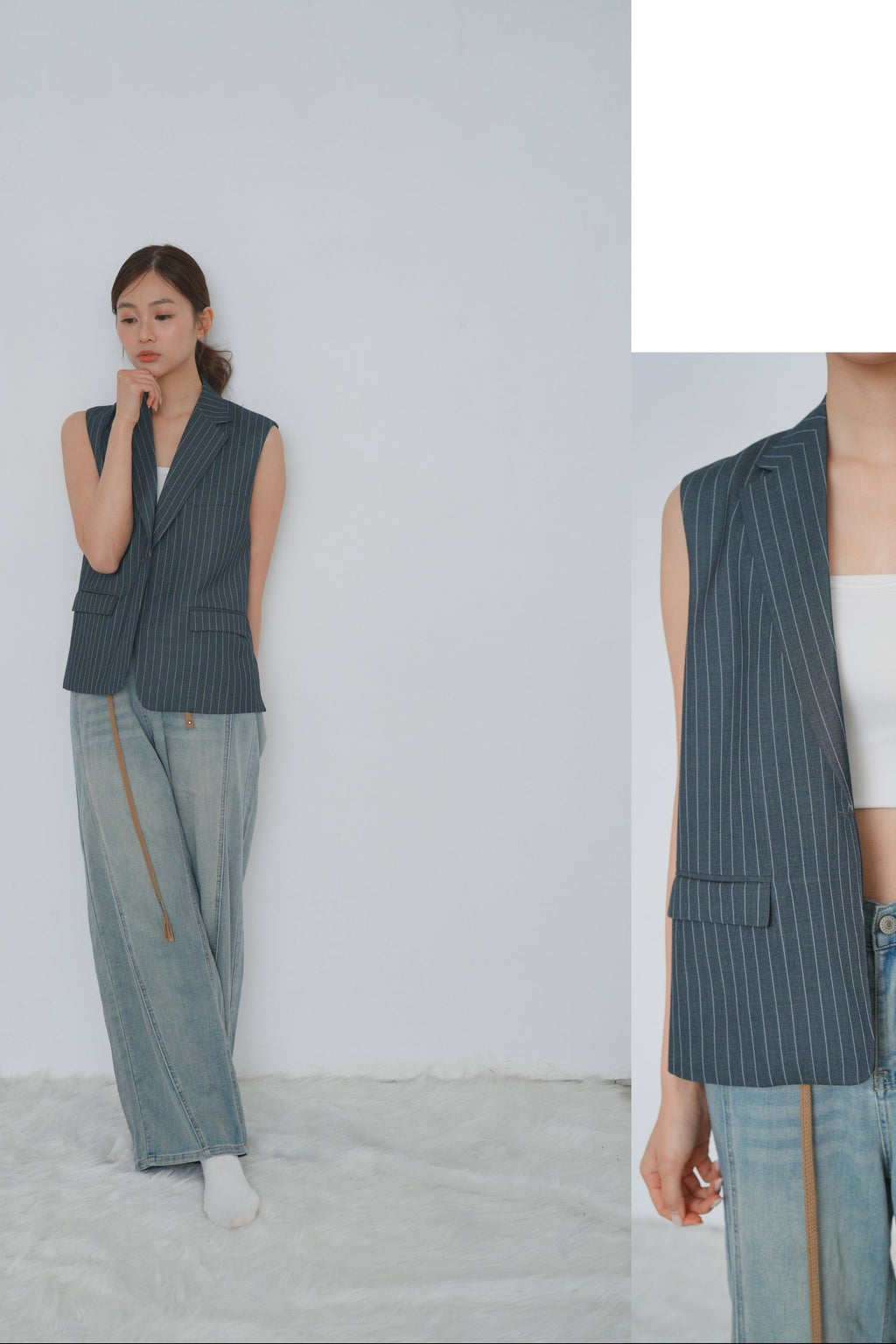 Midnight Pinstripe Elegance Vest