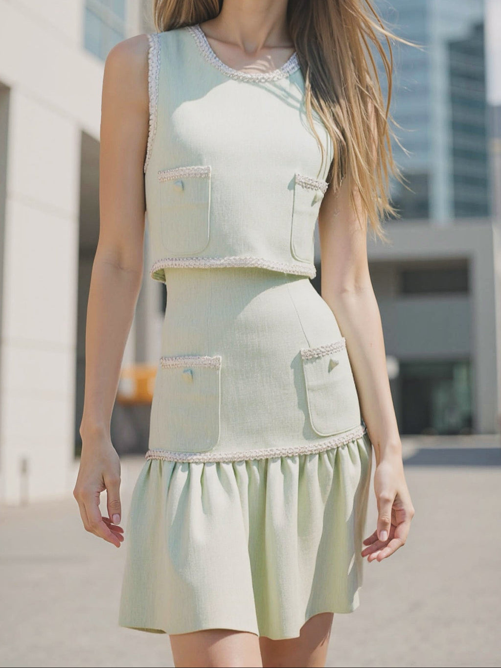 Mint Muse Tweed chic TOP