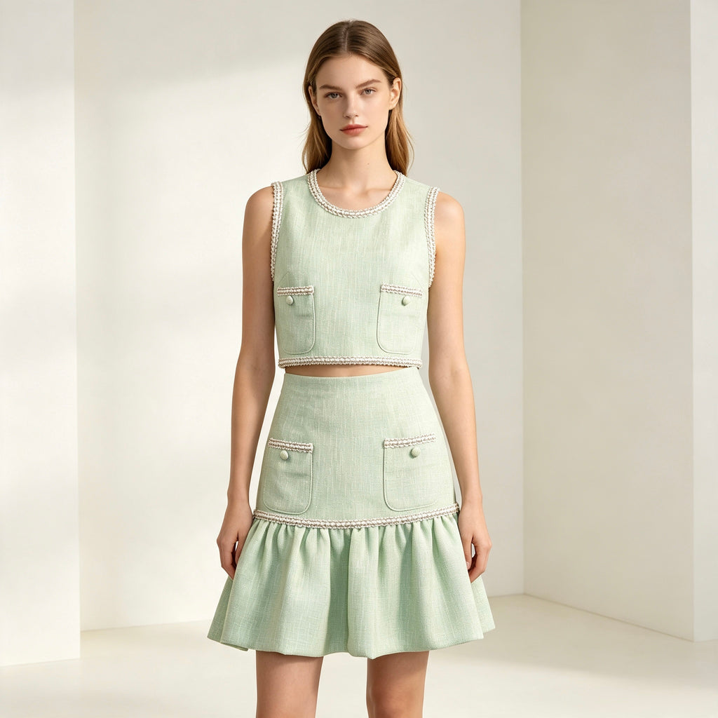 Mint Muse Tweed chic TOP