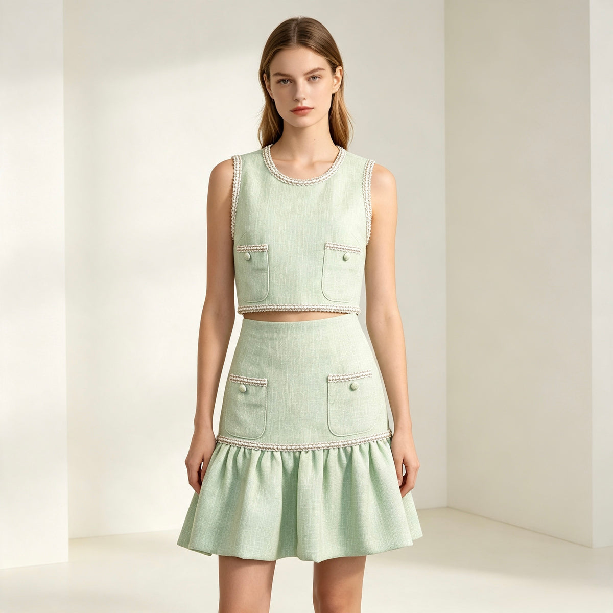 Mint Muse Tweed chic TOP