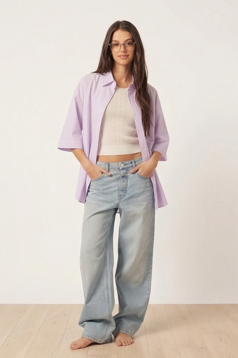 Lilac Breeze Striped Shirt