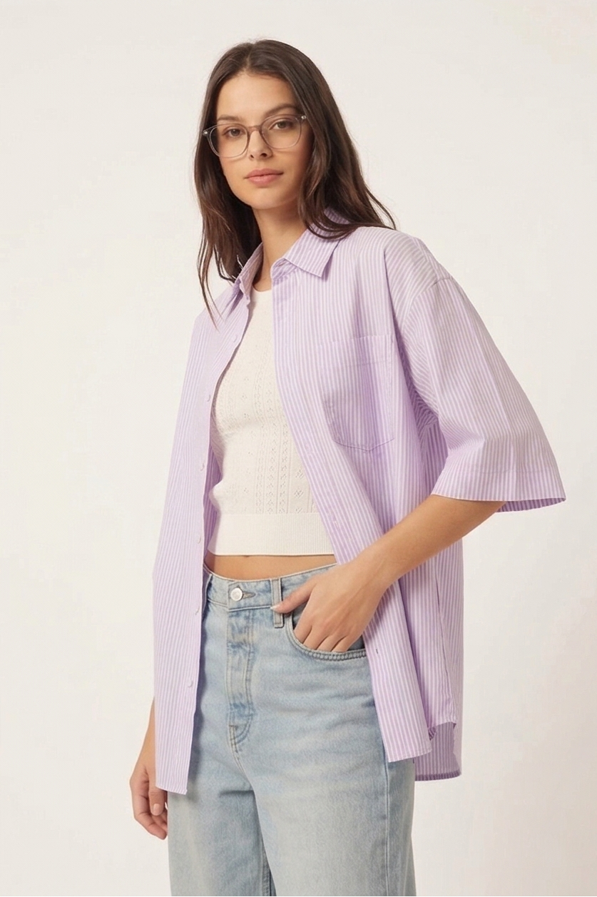Lilac Breeze Striped Shirt