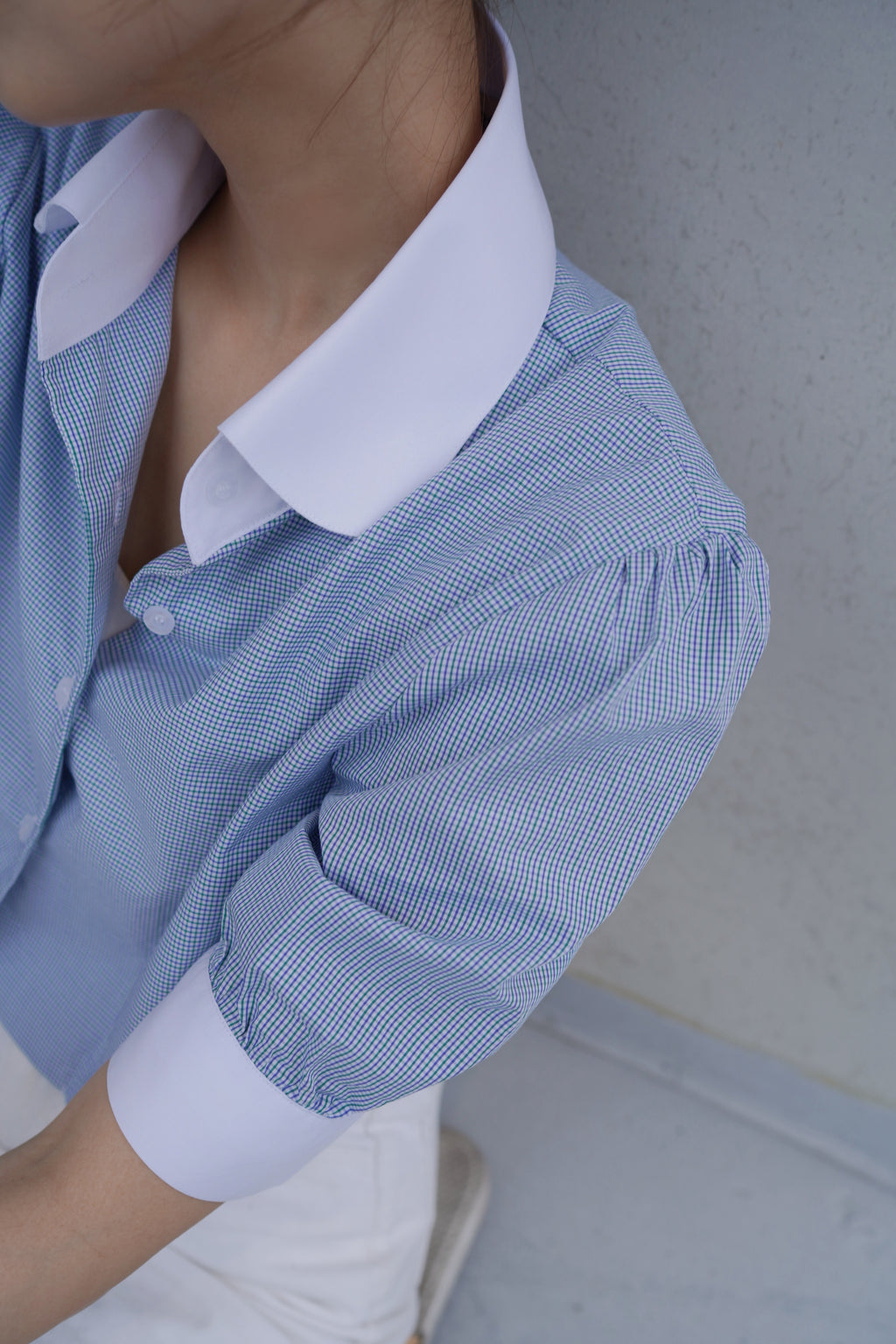 Skyline Puff-Sleeve Crop Shirt